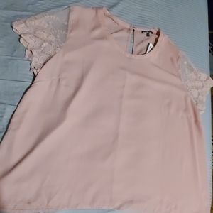 3XL Dusty Rose Sheer/lace Blouse